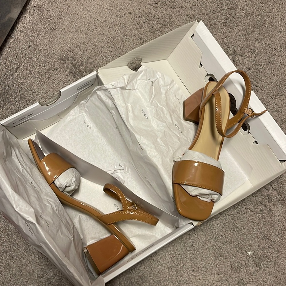 ALDO TAN HEELS! Worn once!
